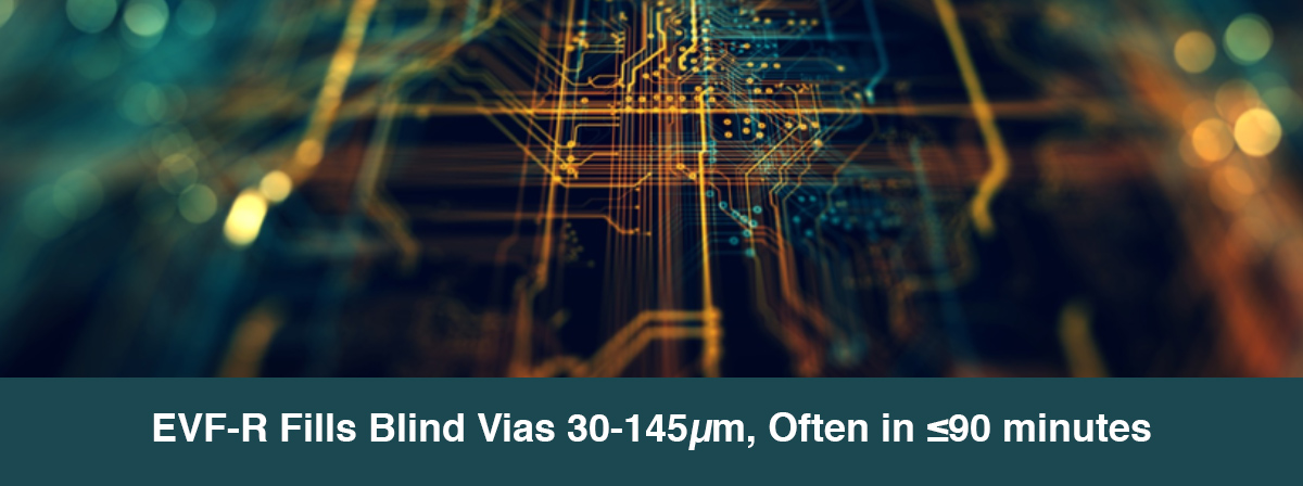 EVF-R Fills Blind Vias 30-145μm, Often in ≤90 minutes